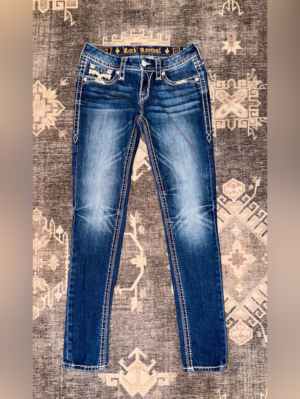 Rock Revival Women's Skinny Jeans - Blue Denim